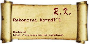 Rakonczai Kornél névjegykártya